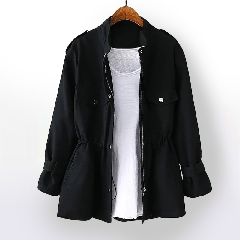 Cerelia - Women's Trench Coat Stylish Casual Look with Luxurious Cotton Blend and Refined Details