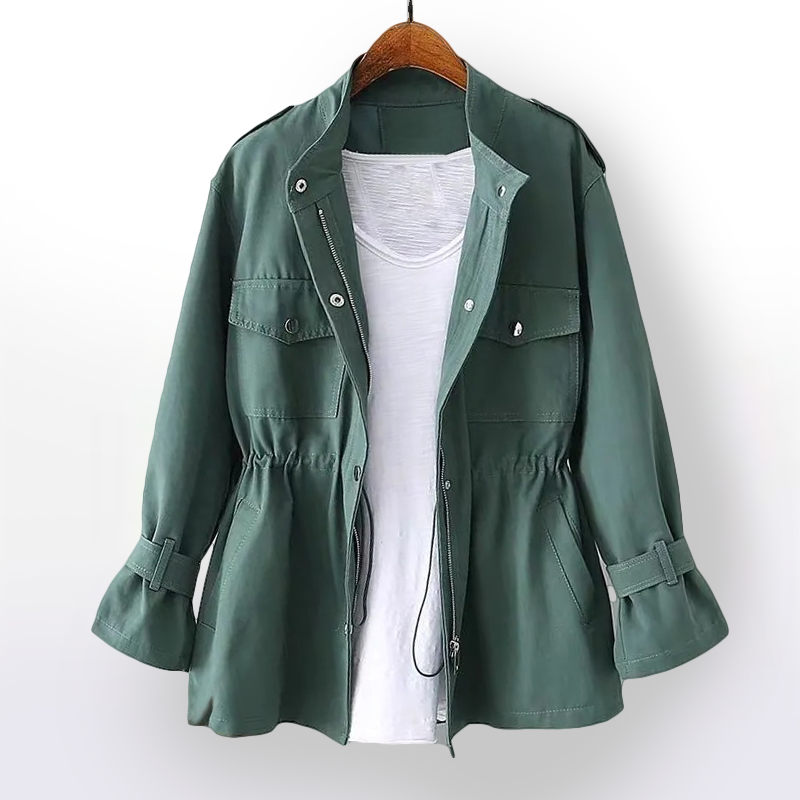 Cerelia - Women's Trench Coat Stylish Casual Look with Luxurious Cotton Blend and Refined Details