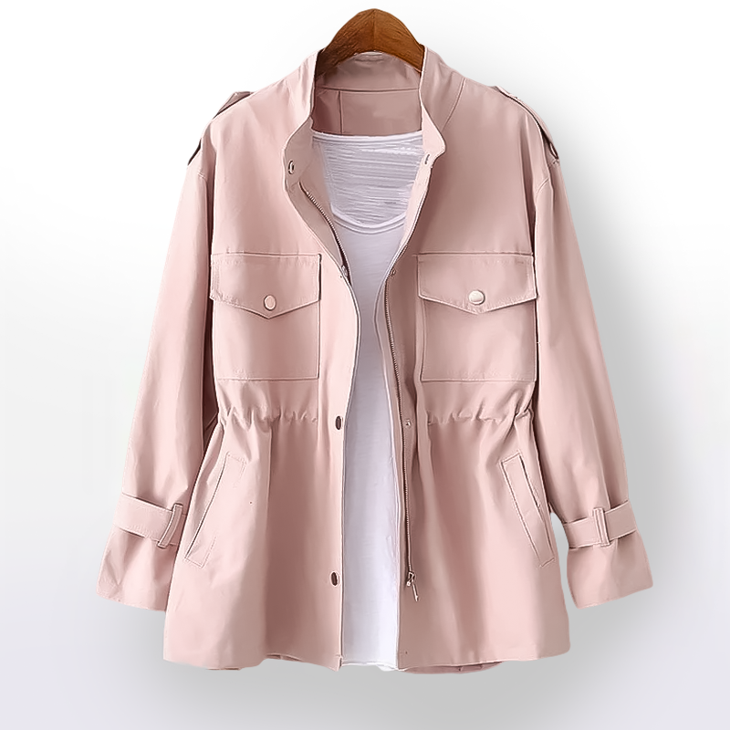 Cerelia - Women's Trench Coat Stylish Casual Look with Luxurious Cotton Blend and Refined Details