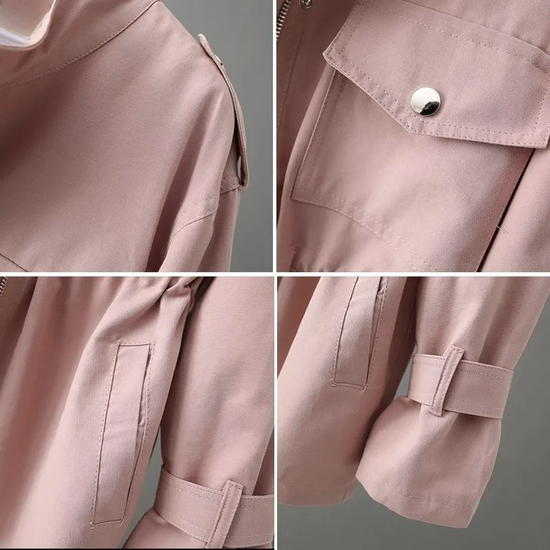Cerelia - Women's Trench Coat Stylish Casual Look with Luxurious Cotton Blend and Refined Details