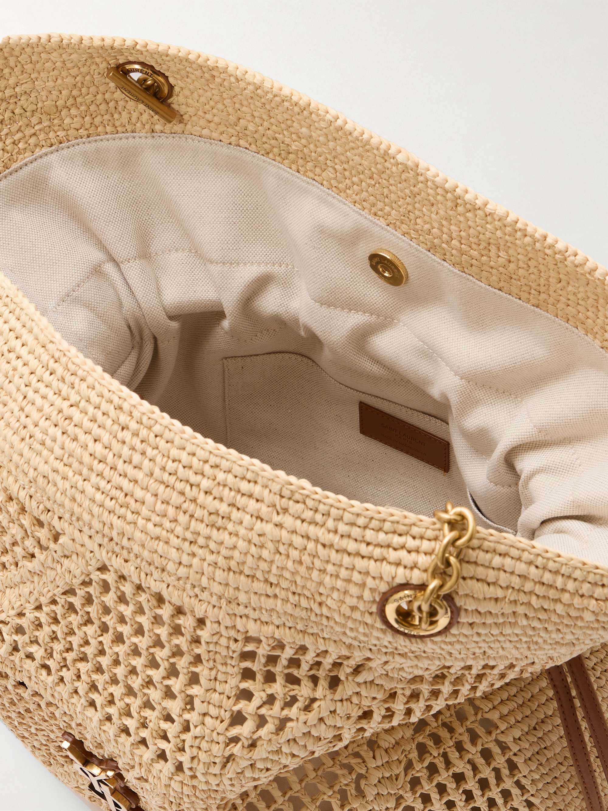 Jamie tote bag with raffia leather trim