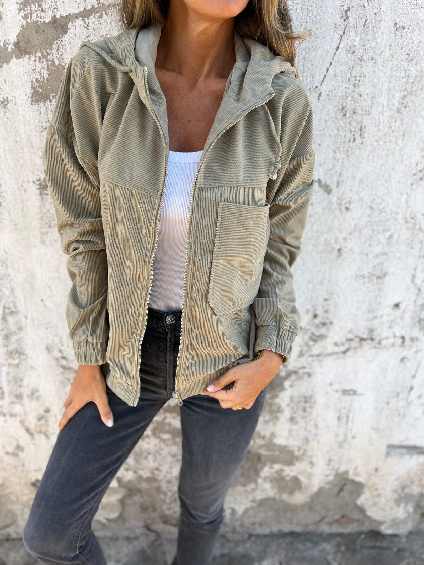 Callista - Casual Women's Hooded Jacket in Color Comfortable and Functional