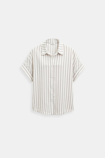 Old Money Casual Summer Elegant  Striped Button Front Shirt
