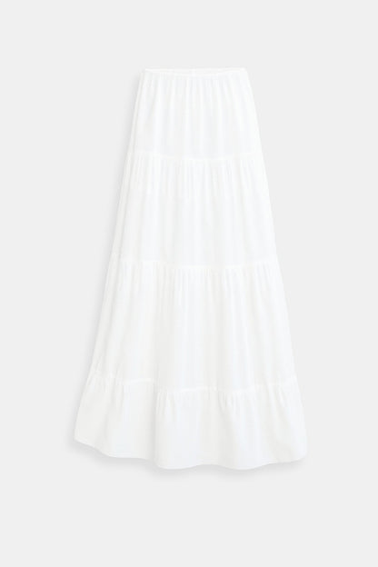 Old Money Solid Ruffle Hem Tie Skirt
