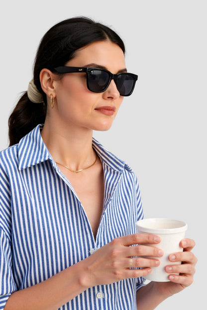 Old Money Cotton Striped Button Front Shirt