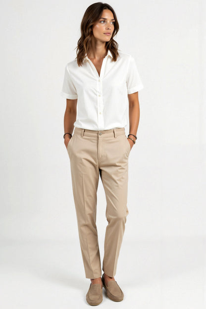 Old Money Short Sleeve Solid Button Front Shirt