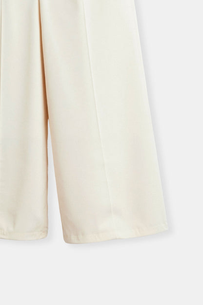 Old Money Elegant High Waist Solid Color Wide Leg Pants