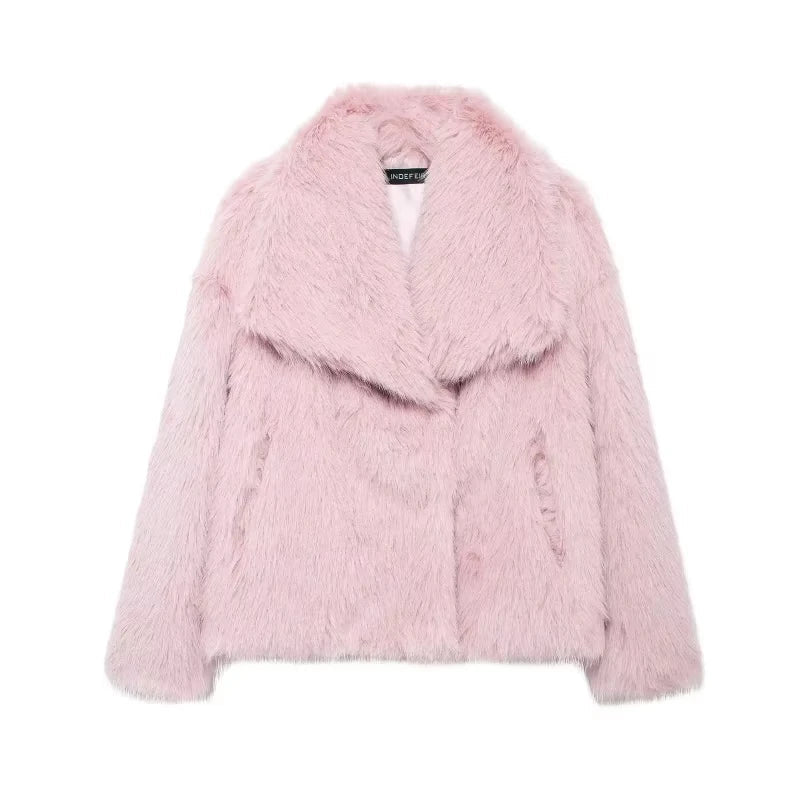 Eugenia - Women Elegant Faux Fur Coat Warm Fluffy