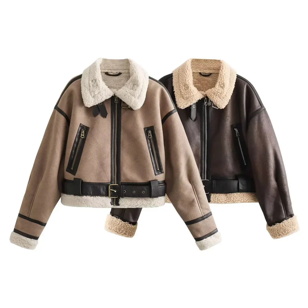 Fenella -  Casual Women's Wear Flip Collar Fur